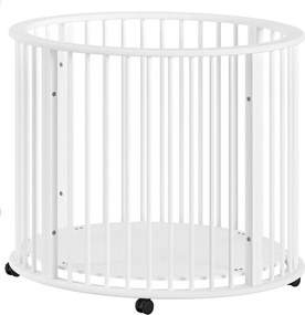 Biały kojec dla dzieci z litego drewna bukowego 90x90 cm Dino – Vipack