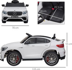 Mercedes-Benz Elektryczny Samochód Dla Dzieci Z Pilotem MP3 Bezpieczny Dla 3-8 Lat Dostępny w Czarnym i Białym | Aosom PL