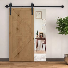 Zestaw do drzwi przesuwnych HOMCOM, rustykalny design, stal węglowa, wytrzymuje do 100 kg na panel