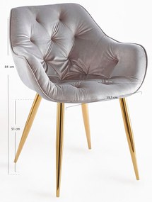 Krzeso Zandel w kolorze zotego aksamitu