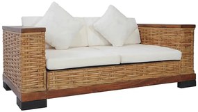 Sofa Otma 2A dwuosobowa - rattan + brąz