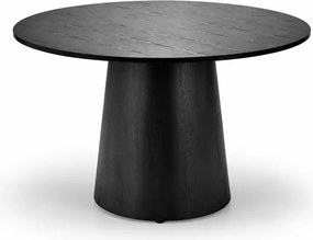 Okrągły elegancki stół Giorgia 120 cm nierozkładany w kolorze czarnym z blatem MDF i solidną podstawą