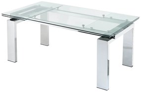 Stół do jadalni rozkładany LUBANA - Szkło hartowane i metal - Dla 8 – 10 osób