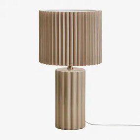 Lampa Stołowa Z Ceramiki I Tkaniny Marvila ↑45 Cm & Kremowa Tapioca - Sklum