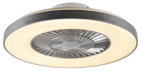 Wentylator sufitowy z lampą srebrny z efektem gwiazdy 60 cm z LED ściemnialny z pilotem - ClimoDesignerski Oswietlenie wewnetrzne