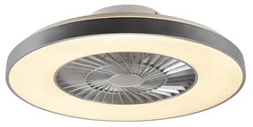 Wentylator sufitowy z lampą srebrny z efektem gwiazdy, ściemnialny - ClimoDesignerski Oswietlenie wewnetrzne