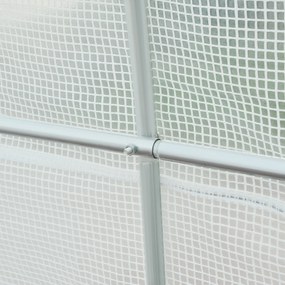 Outsunny szklarnia foliowa przestronna 445x200x200cm biała stabilna konstrukcja do uprawy roślin | Aosom PL