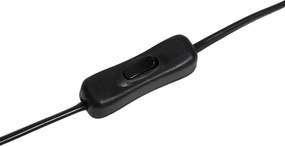 Designerska lampa stołowa czarna z abażurem z tkaniny w kolorze jasnoszarym 35 cm - Alisia