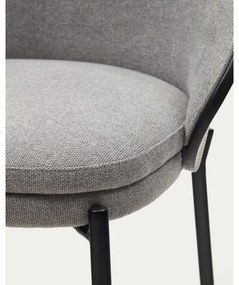 Czarno-szary hoker (wysokość siedziska 77 cm) Eamy – Kave Home