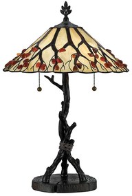 Quoizel QZ-WHISPERING-TL-VB - Lampa stołowa Tiffany WHISPERING 2xE27/60W/230V