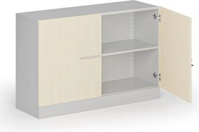 Metalowa szafa z drewnianymi drzwiami, demontowana, 800 x 1200 x 400 mm, brzoza