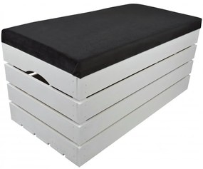 Pufa kufer skrzynia drewniana sosnowa siedzisko 80cm malowana biała