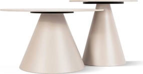 Zestaw Stolików Kawowych AVILA Trawertyn/Beż Nowoczesny