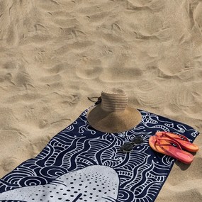 Ciemnoniebieski ręcznik plażowy 90x180 cm Shark – DecoKing