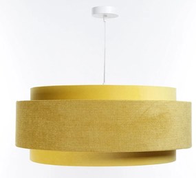 Musztardowa lampa wisząca z welurowym kloszem - 4X A353 B4-C20