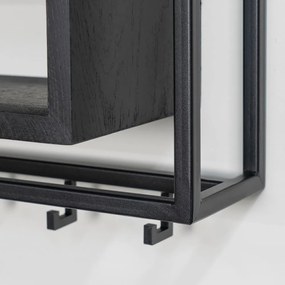 Czarny metalowy wieszak ścienny z półką School – Spinder Design