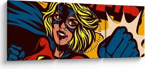 Obraz - Komiks (z zegarem) (90x30 cm)