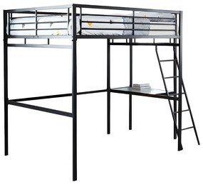 Łóżko antresola CASUAL II 140 × 190 - blat biurka - antracytowy