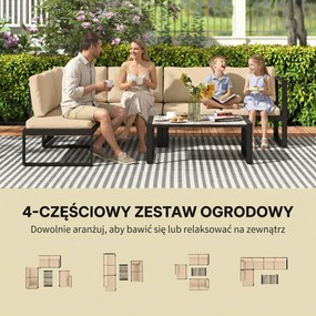 Outsunny gartenlounge loungeset ecklounge terrassenlounge loungesofa gartengarnitur | Aosom PL