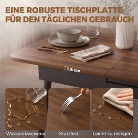 HOMCOM Stół rozkładany 130-160 cm, stół kuchenny z zaokrąglonymi narożnikami, jasny orzech | Aosom PL