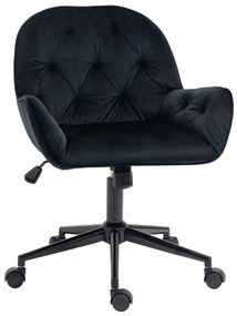 Vinsetto Ergonomiczny fotel wypoczynkowy z miękką regulacją czarnym metalem aksamitnym