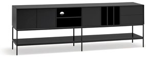 Czarna szafka pod TV 220x74x45 cm Platt – Teulat