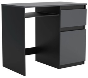 Biurko komputerowe młodzieżowe szkolne 90 cm REMI1 Czarny/Antracyt