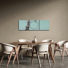 Obraz - Palma na Karaibach (z zegarem) (90x30 cm)