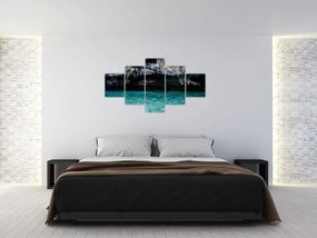 Obraz wody i skał (125x70 cm)