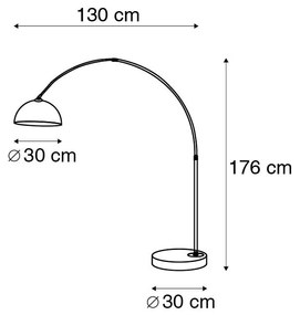 Luk Inteligentna lampa łukowa z mosiądzu z białym kloszem, w tym Wifi A60 - Arc Basic Nowoczesny Oswietlenie wewnetrzne