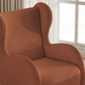 Fotel MASTI do Salonu WYGODNY, Styl Minimalistyczny, Tkanina Quelle, Kolor Miedziany