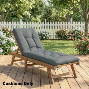 Outsunny Poduszka na Leżak z Paskami Mocującymi, Pikowana 198x65x13 cm, Ciemnoszara | Aosom PL