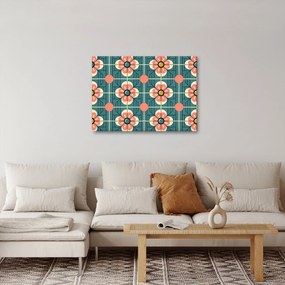 Obraz - Retro wzór z kwiatami (70x50 cm)