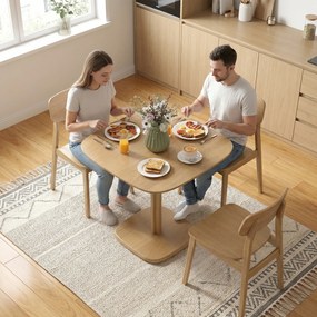 HOMCOM Stół jadalniany, 70 x 70 cm stół kuchenny dla 4 osób z drewna kauczukowego do kuchni, jadalni, naturalny | Aosom PL