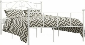 Białe metalowe łózko dwuosobowe 160x200 cm S4-W73