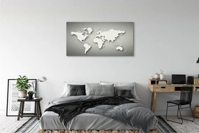Obraz na płótnie Biała Mapa na Szarym Tle