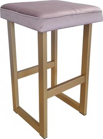 Hoker ALEX krzesło barowe tkanina Welur podstawa metalowa : Kolor Stelaża - Złoty, Kolor tkaniny - VELVET - MG55, Wysokość - 60 cm