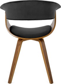 Krzesło Tapicerowane z Drewna Giętego Do Jadalni OHIO 2 Czarne Welurowe Nowoczesne Loft