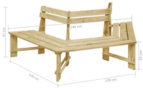 Drewniana ławka pod pień drzewa - Monroi 3X