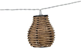 Girlanda świetlna z rattanowymi lampionami