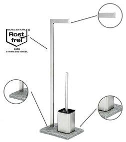 Stojak na papier toaletowy i szczotkę do WC, GRANITE - 2 w 1, WENKO