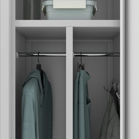 Szafka ubraniowa BHP szara: czterokomorowa KACPER, 800 x 1800 x 500 mm