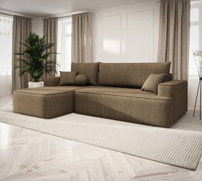 Brązowy narożnik rozkładany z pojemnikiem B7-P40