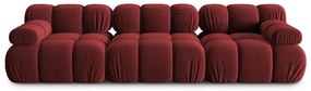 Czerwona aksamitna sofa 282 cm Bellis – Micadoni Home