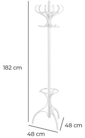 Biały wieszak z litego drewna topolowego Thonet – Casa Selección