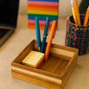 Drewniany organizer na biurko HEDO do szuflady, 15 x 15 x 5 cm