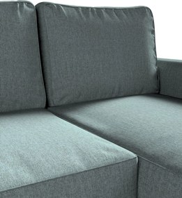 Pokrowiec na sofę Backabro rozkładaną z leżanką kolor niebieski tkanina strukturalna