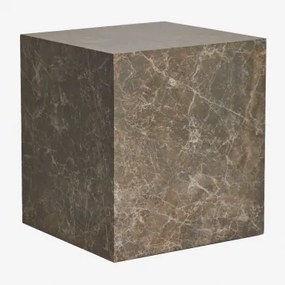 Kwadratowy Stolik Pomocniczy Z Mdf (45x45 Cm) Aria Brązowy Marmur - Sklum
