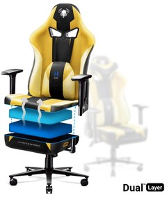 Materiałowy fotel gamingowy Diablo X-Player 2.0 King Size, Dark Sunflower