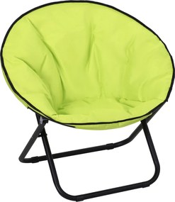Outsunny Składany Fotel, Fotel Kempingowy, Fotel Ogrodowy, Fotel Obity, Metal + Materiał Oxford, 80 x 80 x 75 cm, Kolor Żółty